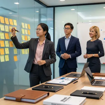 Hospitality brand strategy workshop with hotel executives in Singapore