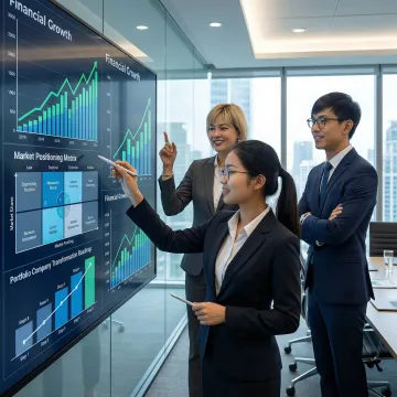 Private equity brand transformation strategy with growth metrics and market positioning framework