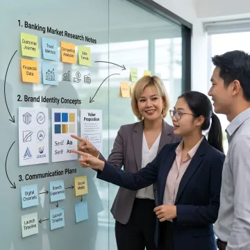 Bank branding process planning session