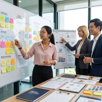 Brand consultants leading a strategy workshop