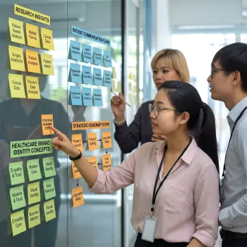 Healthcare branding process planning session