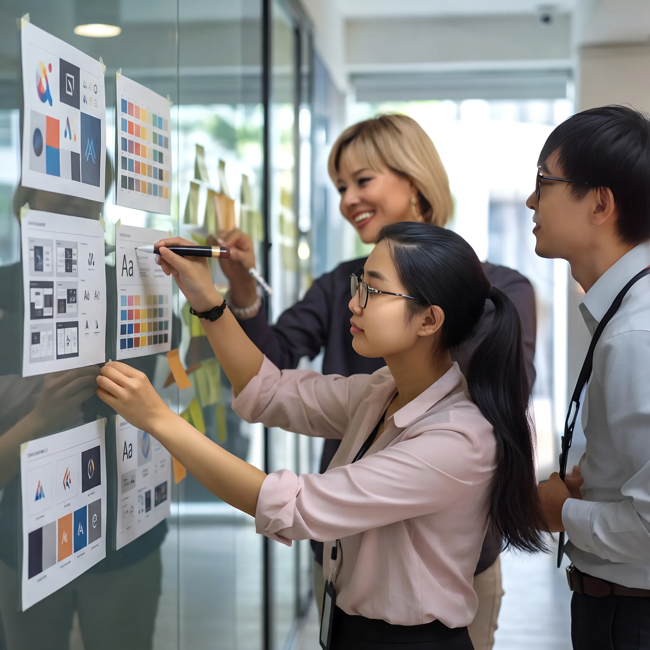 Creative branding team developing a strategic digital brand concept in a Singapore studio