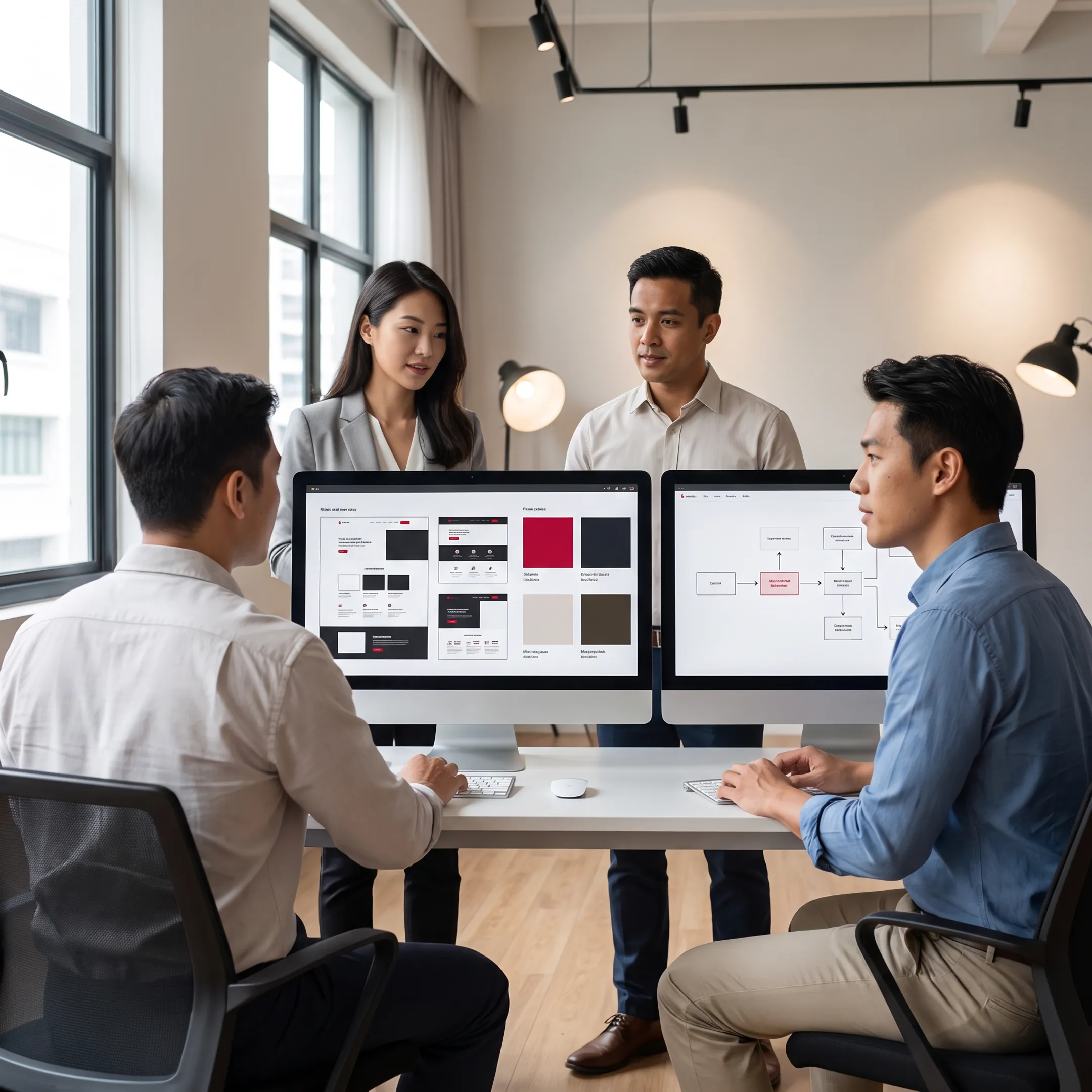Singapore branding team collaborating on a website and digital brand strategy