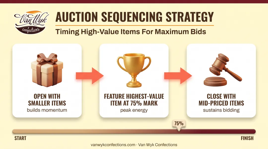 3-step auction sequencing strategy for maximum bidding energy at events
