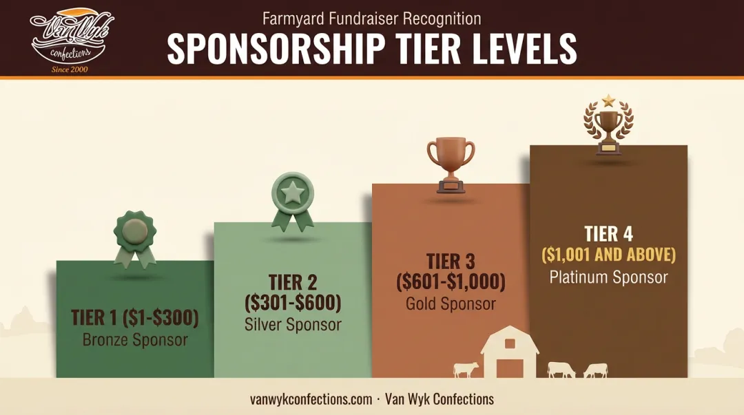 4-H livestock auction tiered sponsorship levels from $1 to $1,001