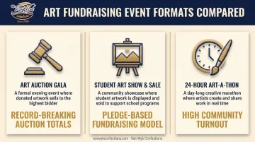 Comparison of three signature school art event fundraiser formats