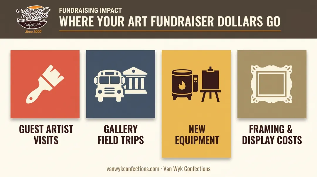 What school art fundraiser proceeds typically fund for programs