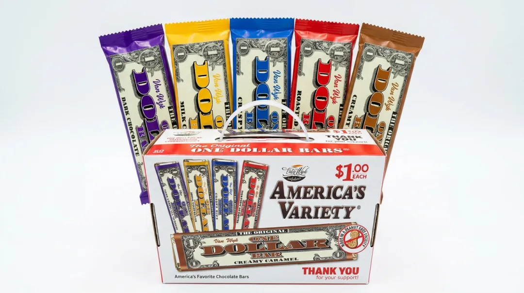 Van Wyk ONE DOLLAR BAR variety pack five flavors fundraising chocolate bars