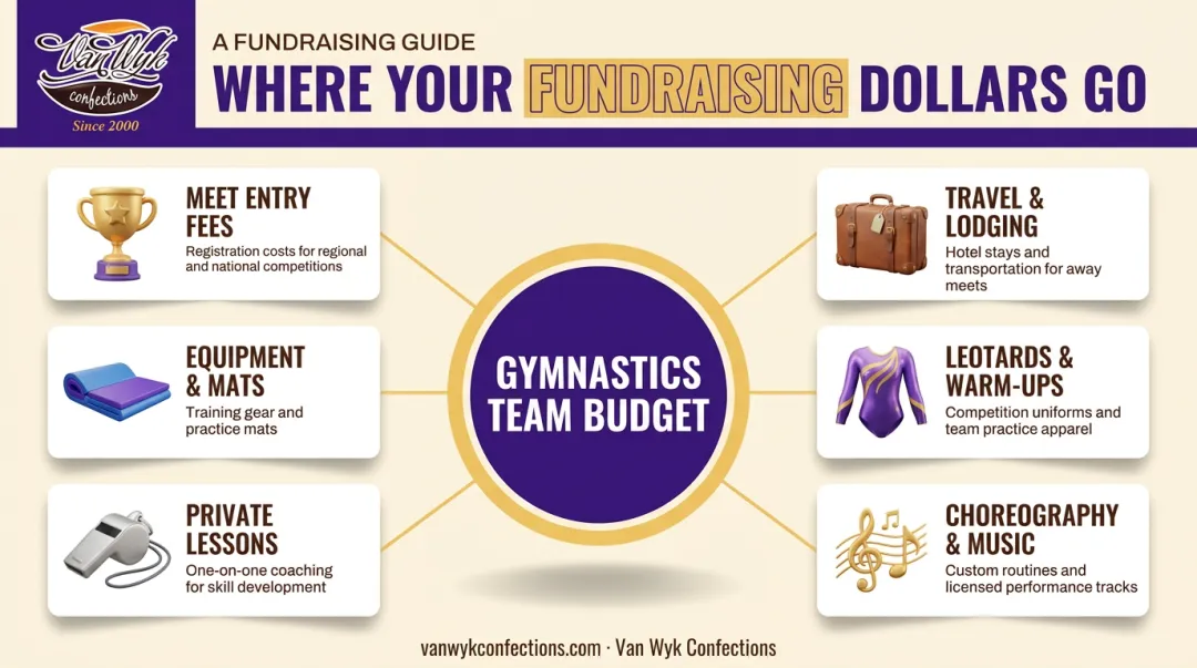 Six recurring cost categories gymnastics teams must fund each season