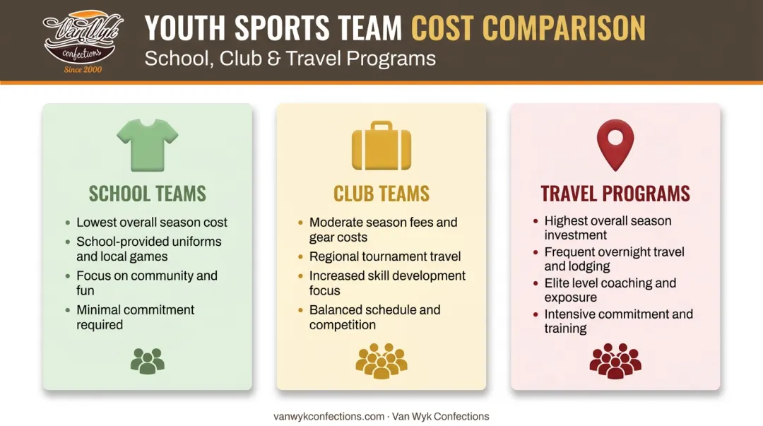 School club and travel volleyball team fundraising needs comparison chart