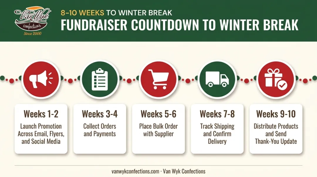 8 to 10 week Christmas fundraiser planning timeline for schools