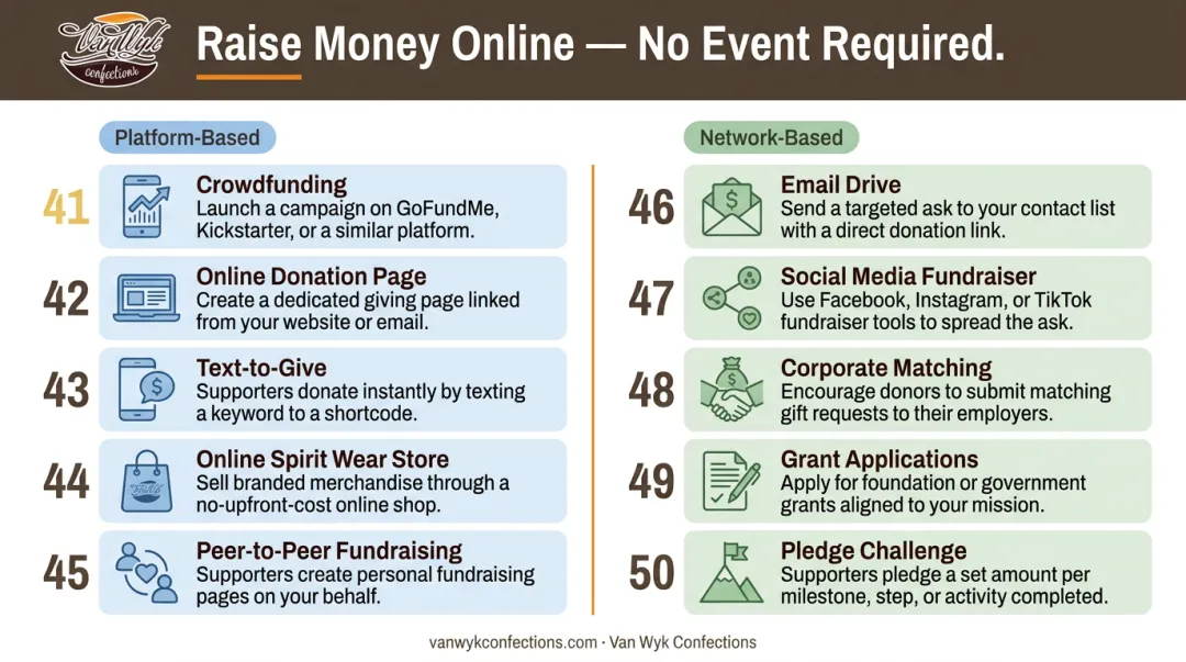 10 online and low-effort cheerleading fundraiser ideas process flow overview