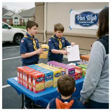 Cub Scout popcorn fundraiser display