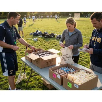 Coach organizing lacrosse team fundraiser