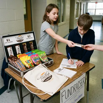 Students selling candy bars for a fundraiser