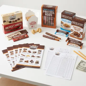 Mixed bags fundraiser products on display