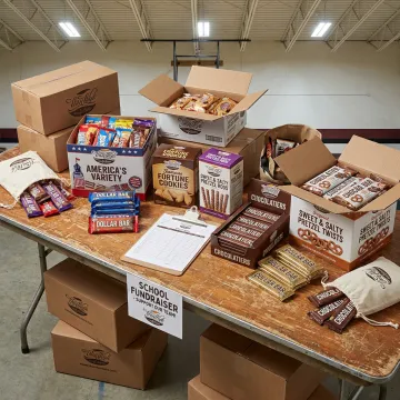 Candy and chocolate bar fundraiser display