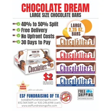 Group organizing candy bar fundraiser products