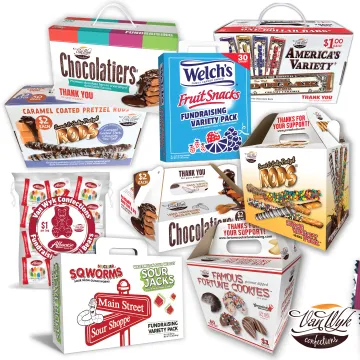 Van Wyk Confections Fundraising Candy Products (Chocolate Bars, Pretzels, Popcorn, Gummy & Fruit Snacks, Licorice)