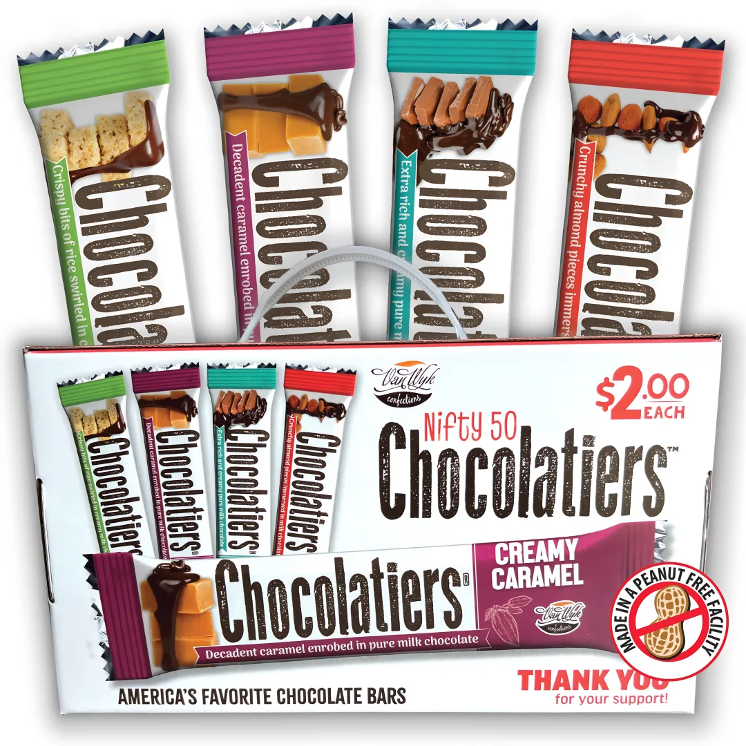 Nifty 50 Chocolatiers Chocolate Bars Variety Pack | Candy Variety Packs