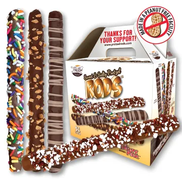 Chocolate Dipped Pretzel RODS - $1 Pretzel RODS Variety Pack