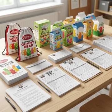 Gummy bear fundraiser products ready for sale