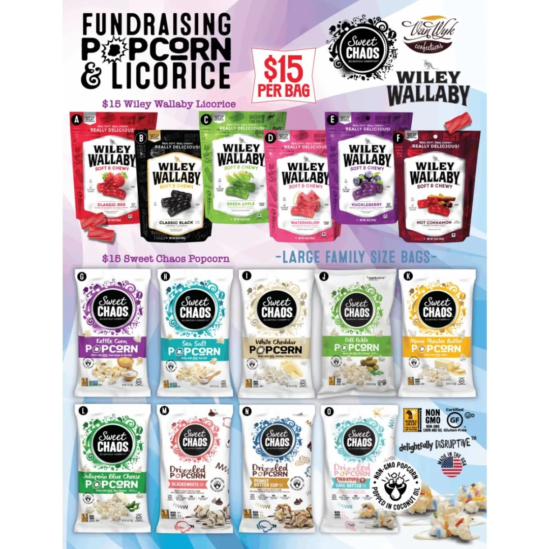 Fundraising organizer reviewing popcorn sale materials