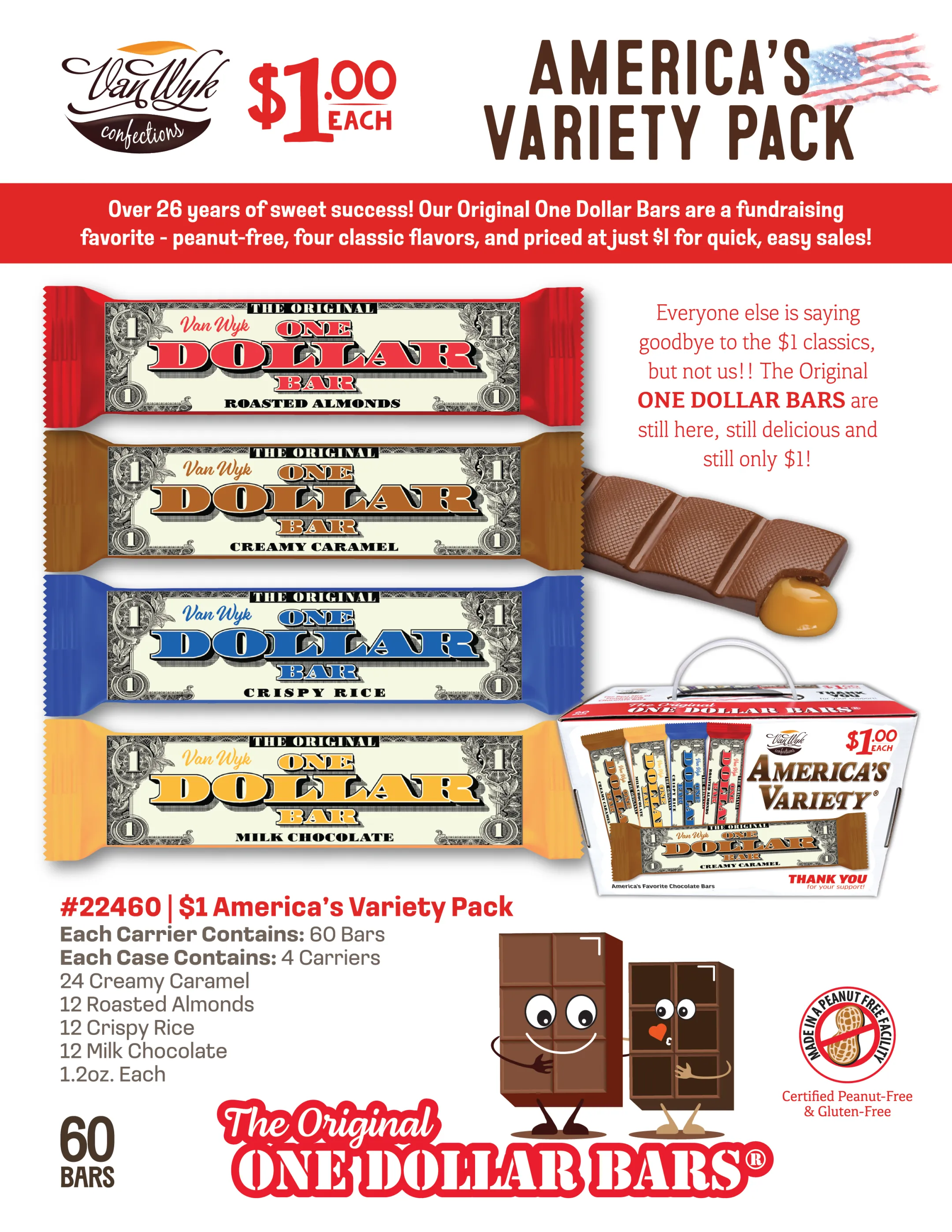 Group organizing candy bar fundraiser products