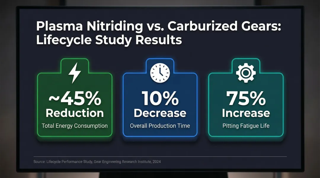 Plasma nitriding versus carburizing lifecycle study results energy time fatigue comparison