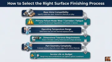 Six-factor metal surface treatment selection framework decision criteria process flow