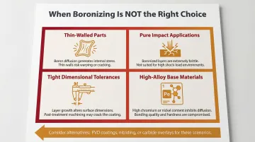 Four scenarios where boronizing is not recommended comparison decision guide