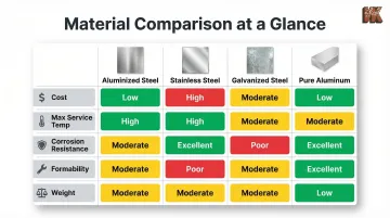 Aluminized steel versus stainless steel galvanized steel and aluminum comparison