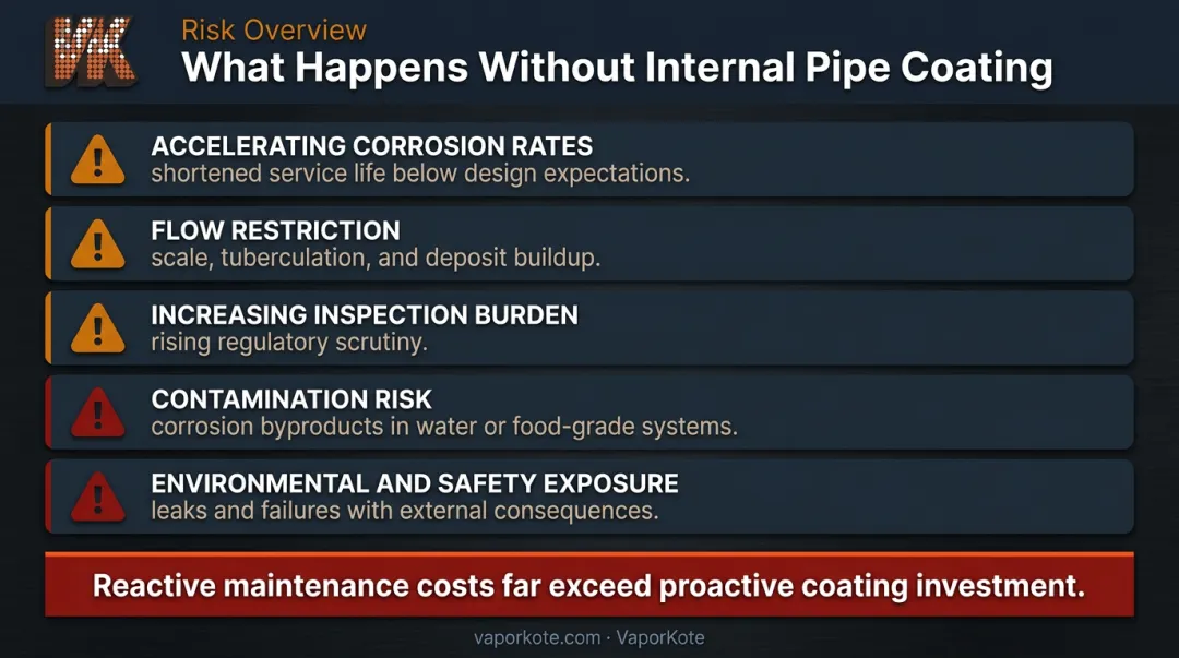 Five consequences of skipping internal pipe coating on industrial pipeline systems