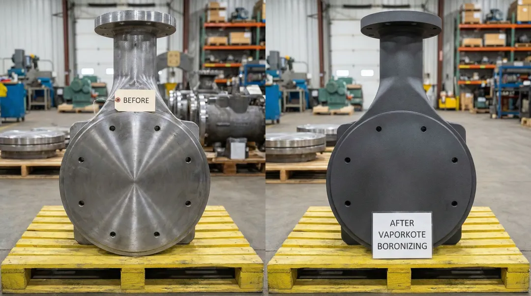 VaporKote boronizing diffusion coating process applied to precision machined metal component