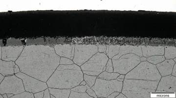 CVD boronizing diffusion coating cross-section showing iron boride surface hardness layers
