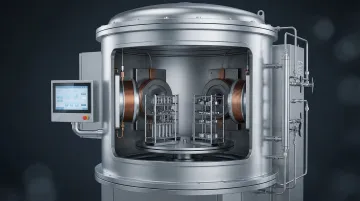 Industrial cathodic arc PVD coating chamber with vacuum deposition equipment