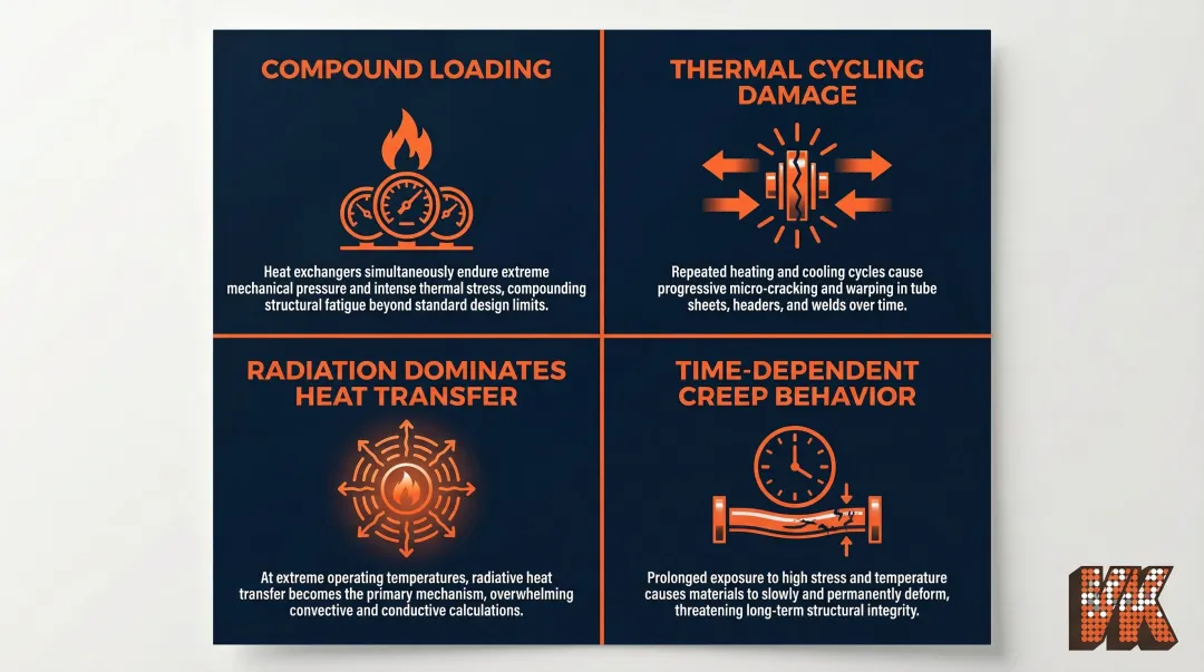 Four key high-temperature heat exchanger engineering challenges above 500 degrees Celsius