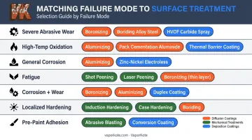 Industrial surface treatment selection matrix matching failure modes to recommended coating techniques