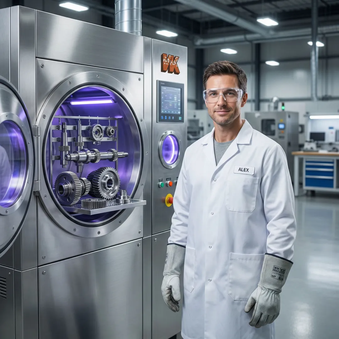 VaporKote technician applying advanced coating to an automotive component in a controlled industrial environment