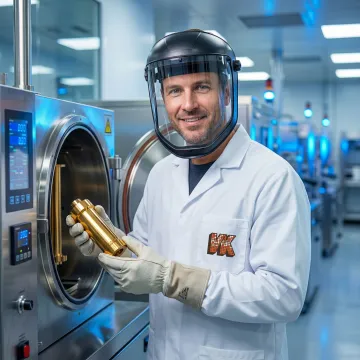 Industrial technician applying advanced PVD coating to a metal component in a high-tech facility