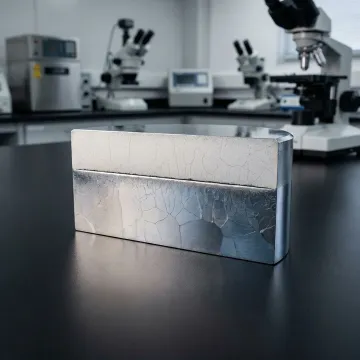 Cross-section of a boronized metal component showing the hardened protective diffusion coating layer