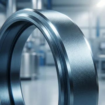 Close-up of a boron-coated industrial pump component showing a hardened metallic surface finish