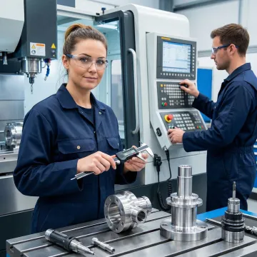 Custom metal parts fabrication in an industrial workshop with precision machining equipment