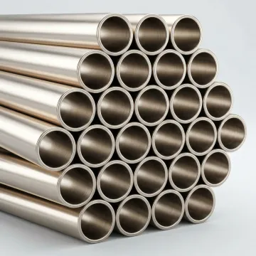 Close-up of aluminized heat exchanger tubing showing protective metallic coating surface