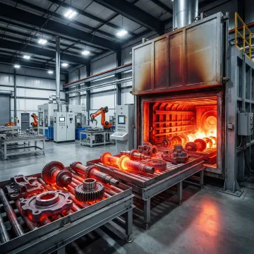 Industrial heat treatment furnace processing specialty steel components