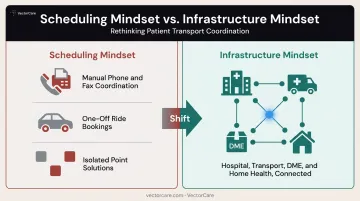 Scheduling mindset versus infrastructure mindset in patient logistics comparison