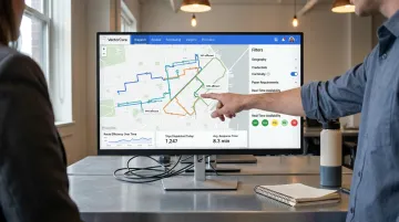 AI scheduling platform interface displaying dynamic multi-constraint caregiver route optimization
