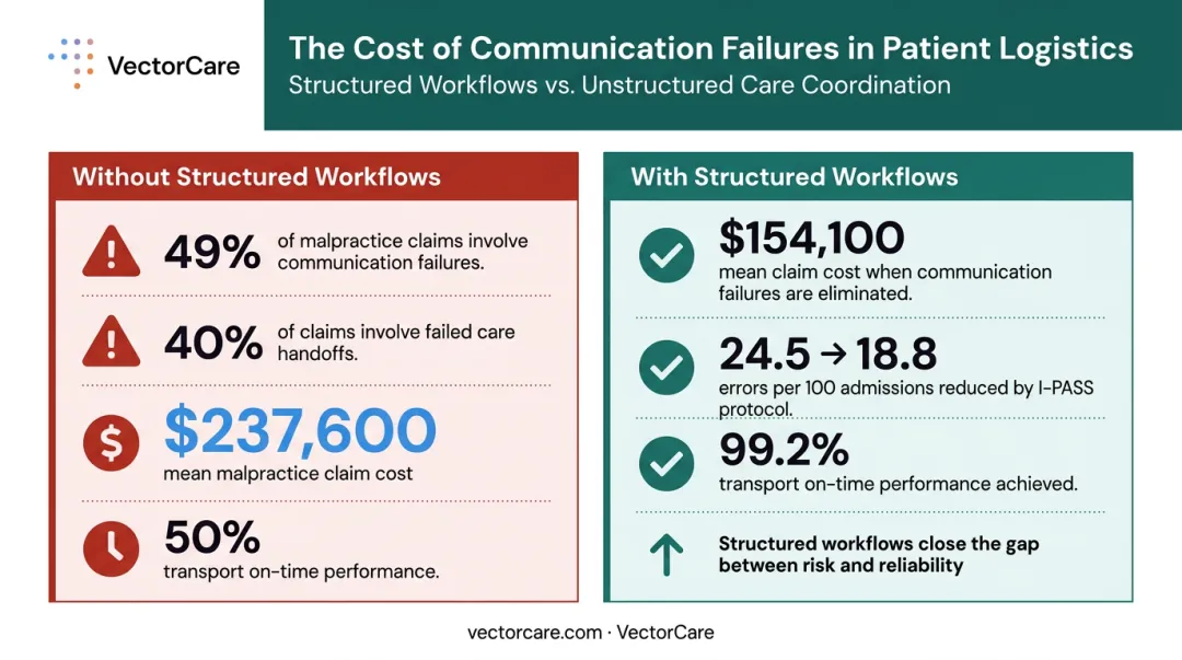 Healthcare communication failure cost comparison versus structured handoff protocol outcomes