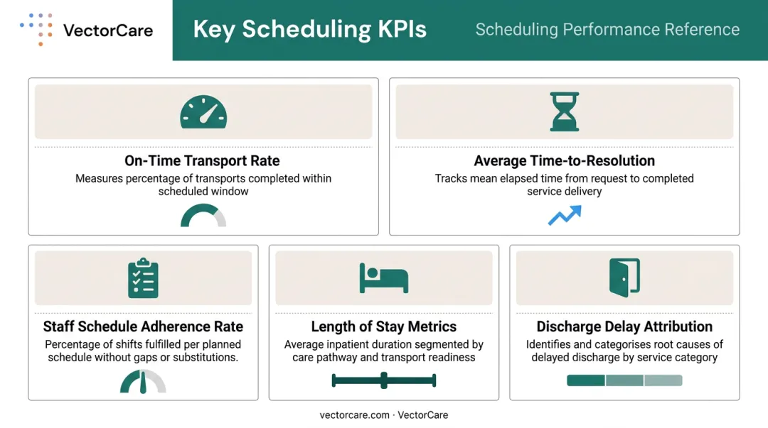 Five key healthcare scheduling KPIs dashboard metrics for continuous improvement tracking