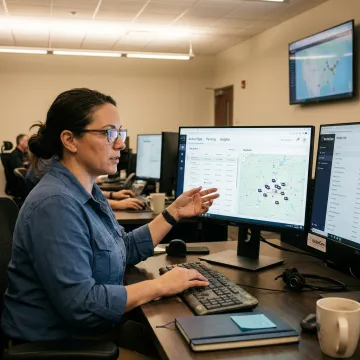 EMS dispatch software dashboard in use
